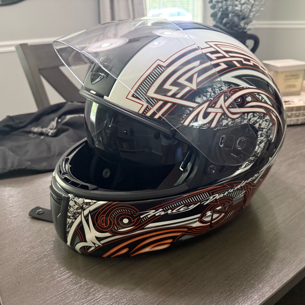 Harley-Davidson Black and Orange Women's Helmet